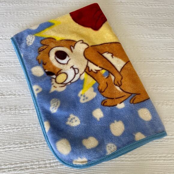 Vintage Chip and Dale Disney Blue Throw Blanket Lap Cover Rare 38” x 58” - Picture 11 of 11